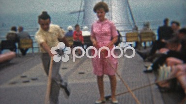 1964: Teenagers in Love Playing Shuffleboard on a Ship in Montreal