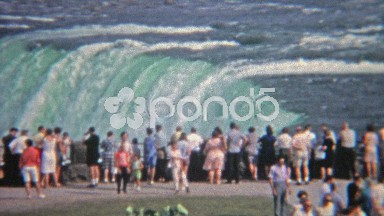 1965: Crowd Observing Flood Water Levels at Niagara Falls.