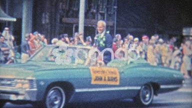 1971: Hawaii's 2nd Governor Mr. John A. Burns in Parade Open Car Ride