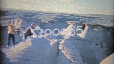 1958: Kids Climbing on Barren Badlands Rock Formation to Reach the Top
