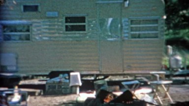 1966: Camping Trailer Tent and Car Towing on Trip Across America.