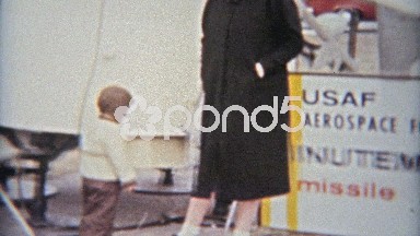 1964: United States air force minuteman missile tour with wife and child.