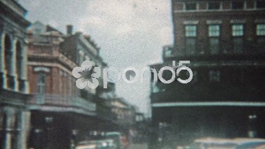 1959: New Orleans bourbon street, jackson square, and stone crypts cemetery