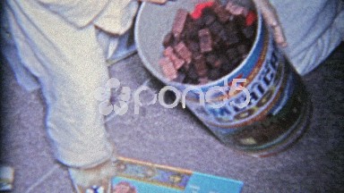 1963: American Plastic Lincoln Logs Canister Dumped During Play