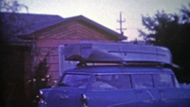 1964: Teens Road Trip in Family Station Wagon Departing Early Morning in Fort Worth, Texas