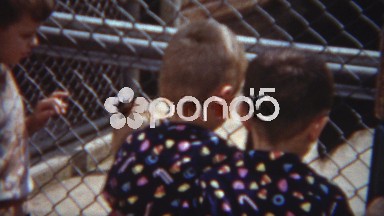 1954: Identically Matching Shirts on Young Boys Feeding Goats at Kids Zoo