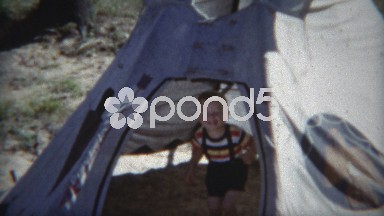 1954: Matching Dressed Brothers Explore Native American Indian Tee-Pee Exhibit