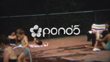 1954: Aunt taking care of all the kids swimming horseplay in the pool.
