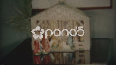 1954: Religious nativity scene with family portrait of 3 precious boys.