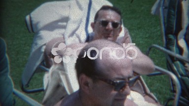 1965: Pasty White Northerners Relaxing on Poolside Lounge Chairs, Las Vegas
