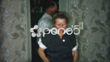 1954: Family Members Entering for Holiday Dinner Celebration