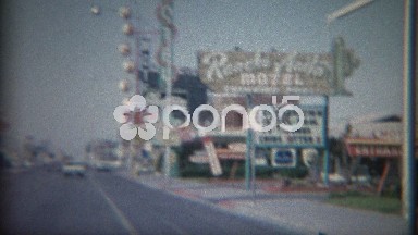 1965: 60's vintage strip motel restaurant and gas station business road signs