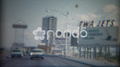 1965: TWA Jets road travel advertisement sign Caesars Palace Dunes Casino. LAS