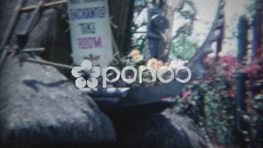 1965: Disneyland Enchanted Tiki Room Adventureland sign crowded park. ANAHEIM,