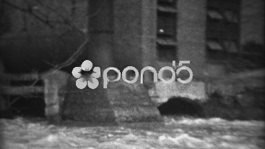 1936: Flood closes down old factory along the banks of the high water creek.