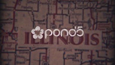 1937: Illinois, Iowa, South Dakota Map fade out effect for home video intro.
