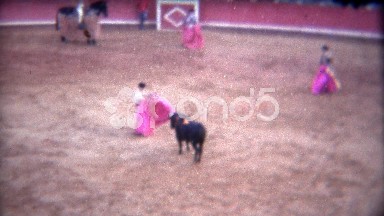 1956: Pink Matador Battles Angry Bull in Mexico City Stadium