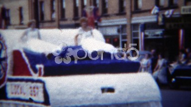 1951: Teamsters local 397 parade float white 50's style glamour. ERIE,