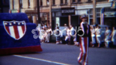 1951: Cio Union Parade Float Featuring Patriotic Uncle Sam in Erie, Pennsylvania