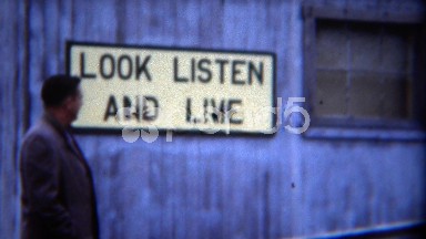1949: Lumbermill health safety signs business liability common sense advice.