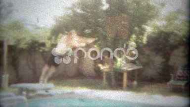 1963: Athletic Man Does Full Forward Flip Into Residential Pool, San Diego