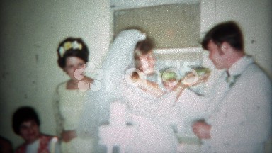 1966: Funny bride and groom ritual of feeding each other drinks. CINCINNATI,