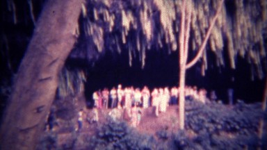 1973: Tourists attracted to subterranean tropical cave entrance. HONOLULU,