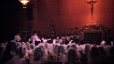 1966: Inside the Catholic church 1st communion ceremony secrets exposed. DES