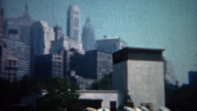 1961: Manhattan Skyscraper Pan of Midtown Building Architecture