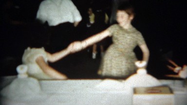 1966: Little girls great swing dancing performance at wedding. BUFFALO, NEW