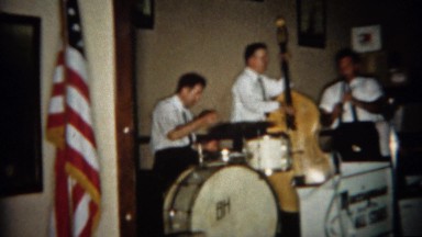 1965: Jewish Wedding Band Playing Standup Bass Clarinet Piano Drums in Buffalo, New York