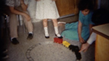 1959: Kids Play Model Train Set Circle Loop Toy in Buffalo, New York