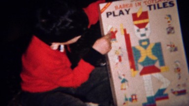 1961: Boy Plays Babes in Toyland Educational Building Blocks in Greeley, Colorado