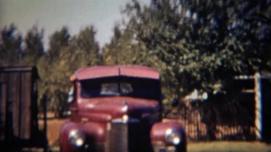 1951: Grandpa brings water in the farm truck to thirsty plants. LINCOLN,