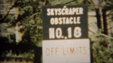 1966: Skyscraper obstacle course wooden climbing tower structure. U.S. AIR