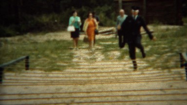 1966: Military cadet showing off for parents rope obstacle course. U.S. AIR