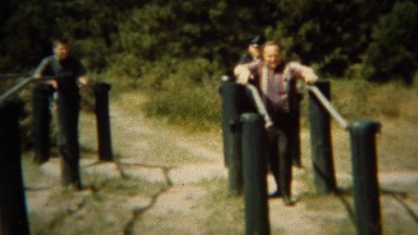 1966: Middle aged man fails on parallel bar physical training course. U.S. AIR