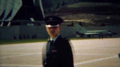 1966: Cadet giving family of military training school campus tour. U.S. AIR