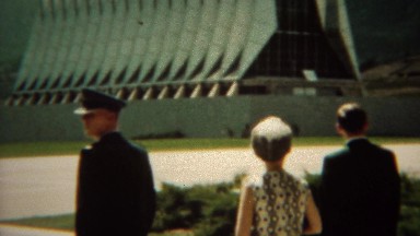 1966: Cadet giving parents tour of new high tech military school. U.S. AIR FORCE