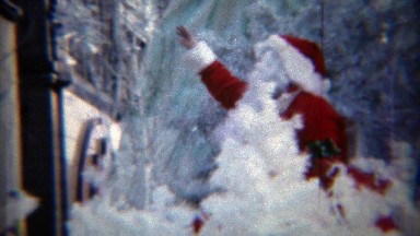 1967: Santa Claus waving on Christmas parade float route. CHICAGO, ILLINOIS