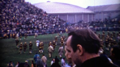 1969: Purdue college football team end of game leaving field. WEST LAFAYETTE,