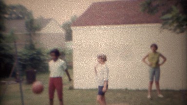 1969: Girl accidentally kicks basketball into sister's face. CARMEL, INDIANA