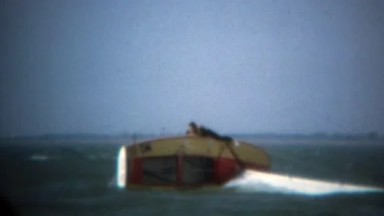 1979: Sailboat Crash Flips Over, Man Climbs on Top to Wait for Help