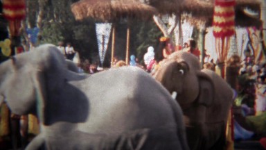 1979: Disneyland parade 2 man elephant costumed characters.