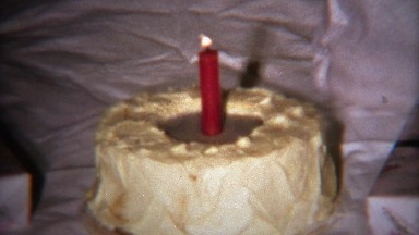 1971: Birthday Party for 1 Year Old with Big Cake and Giant Candle.