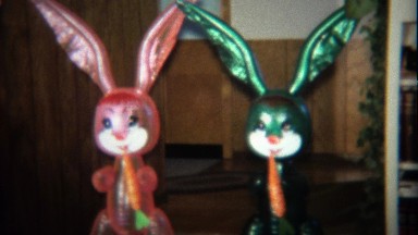 1974: Kids Meet Creepy Blow Up Easter Bunny Dolls.