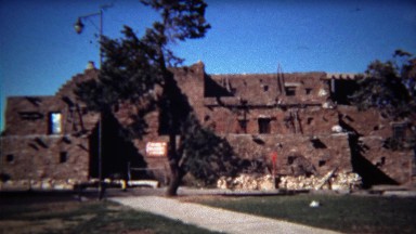 1972: Native American Indian southwestern style pueblo building.