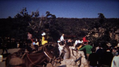 1972: Horseback riding meetup basecamp outdoor stables.