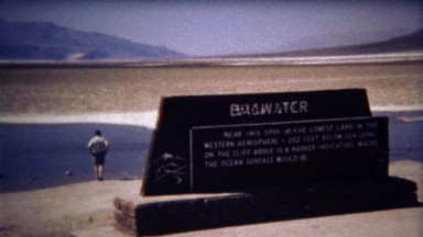1972: Man Exploring Badwater Basin in Death Valley, California