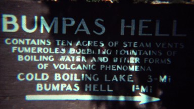 1971: Bumpas Hell wasteland volcanic steam vents hot pools.